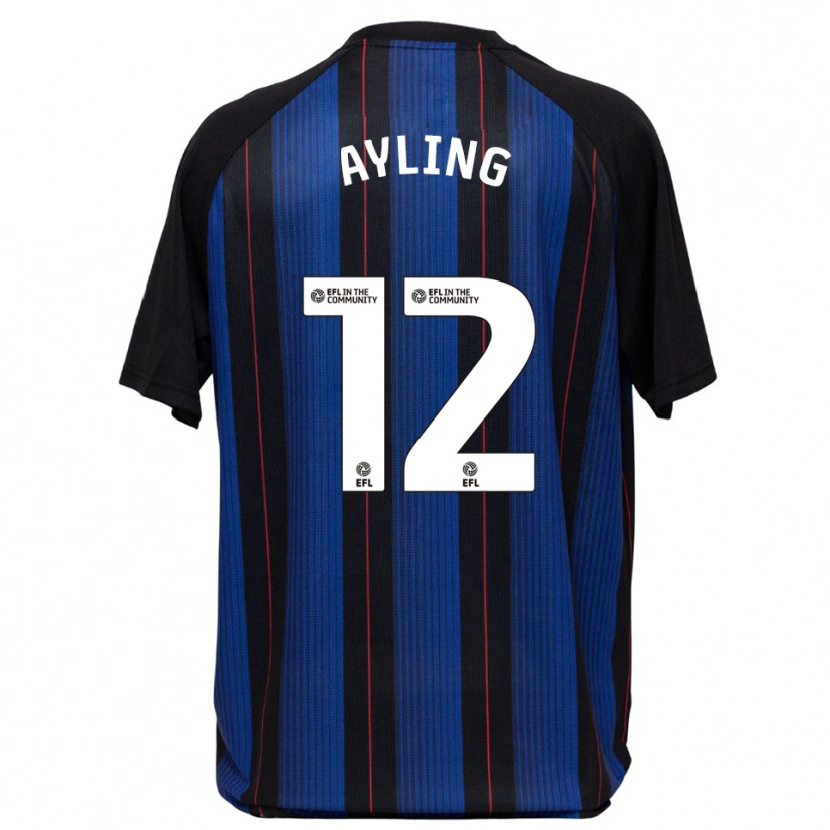 Danxen Kinder Luke Ayling #12 Blau Schwarz Auswärtstrikot Trikot 2025/26 T-Shirt Schweiz