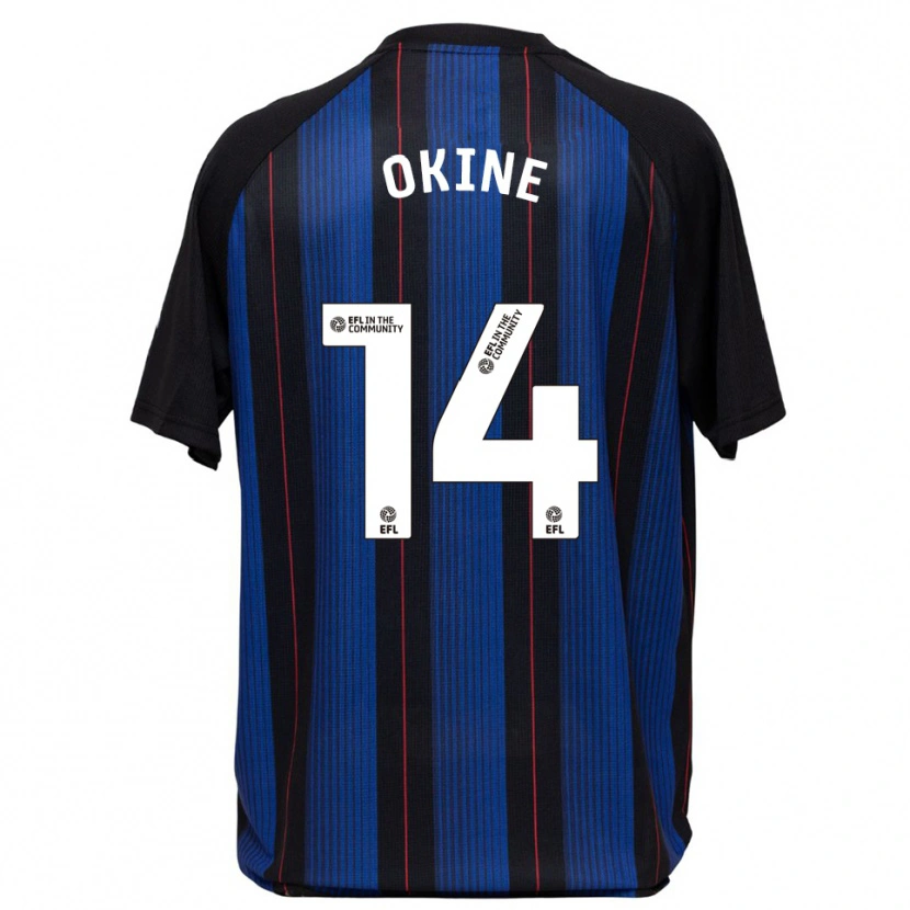 Danxen Kinder William Okine #14 Blau Schwarz Auswärtstrikot Trikot 2025/26 T-Shirt Schweiz