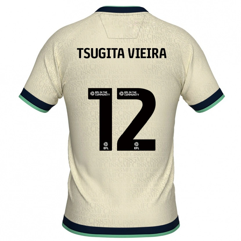 Danxen Kinder Sacha Tsugita Vieira #12 Champagner Marine Auswärtstrikot Trikot 2025/26 T-Shirt Schweiz