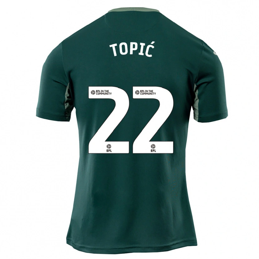Danxen Kinder Mirko Topić #22 Grün Weiß Lila Auswärtstrikot Trikot 2025/26 T-Shirt Schweiz