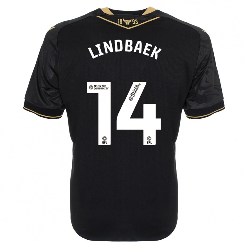 Danxen Kinder Adele Lindbaek #14 Schwarz Gold Auswärtstrikot Trikot 2025/26 T-Shirt Schweiz