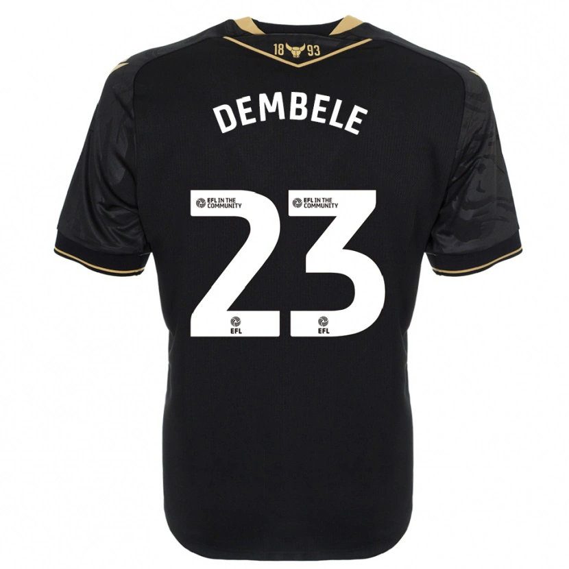 Danxen Kinder Siriki Dembélé #23 Schwarz Gold Auswärtstrikot Trikot 2025/26 T-Shirt Schweiz