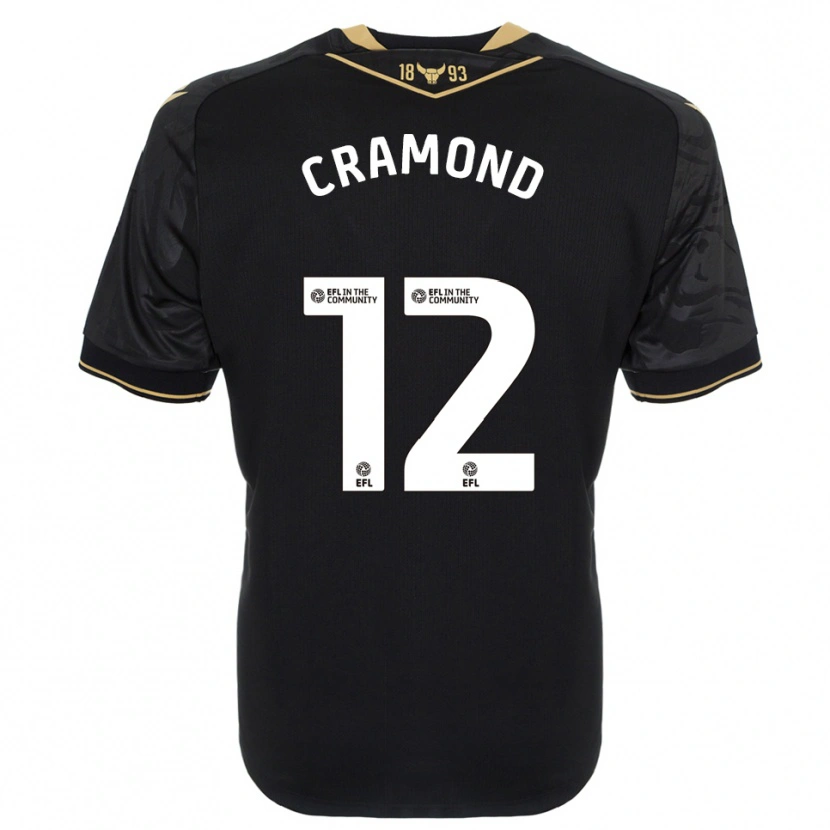 Danxen Kinder Charlie Cramond #12 Schwarz Gold Auswärtstrikot Trikot 2025/26 T-Shirt Schweiz