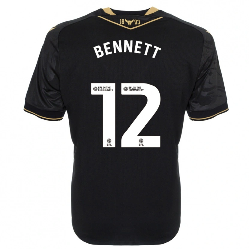 Danxen Kinder Joe Bennett #12 Schwarz Gold Auswärtstrikot Trikot 2025/26 T-Shirt Schweiz