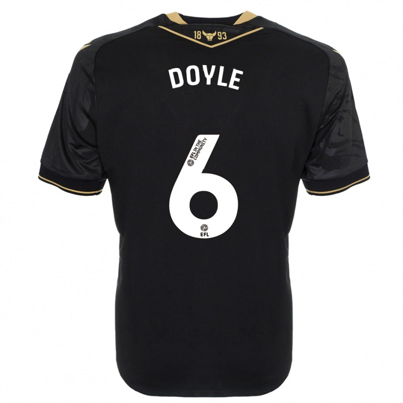 Danxen Kinder Calum Doyle #6 Schwarz Gold Auswärtstrikot Trikot 2025/26 T-Shirt Schweiz