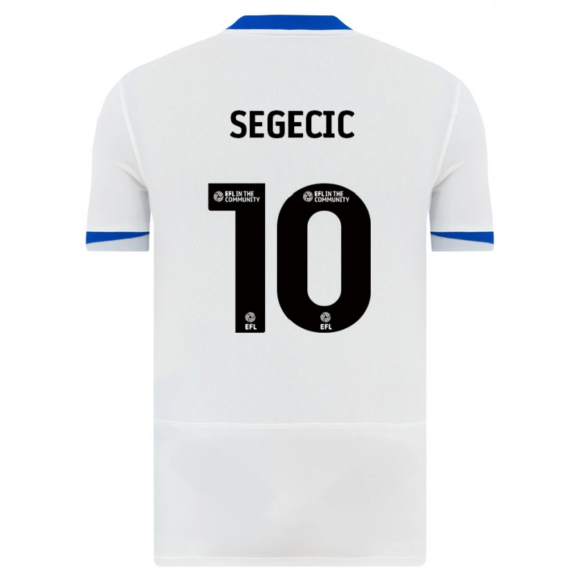 Danxen Kinder Adrian Segecic #10 Weiß Schwarz Auswärtstrikot Trikot 2025/26 T-Shirt Schweiz