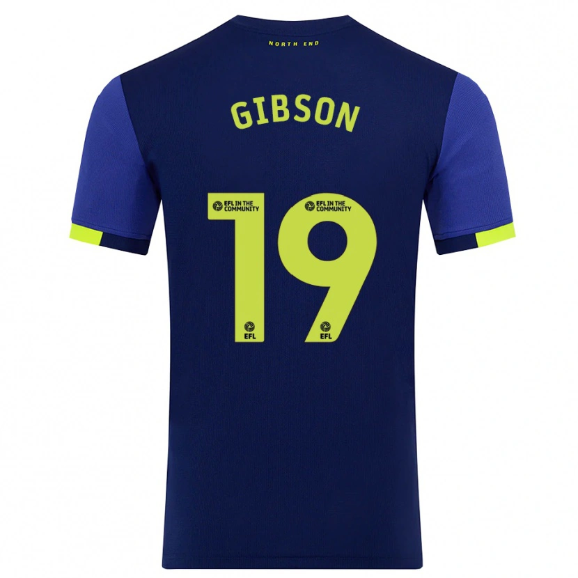 Danxen Kinder Lewis Gibson #19 Marine Gelb Auswärtstrikot Trikot 2025/26 T-Shirt Schweiz