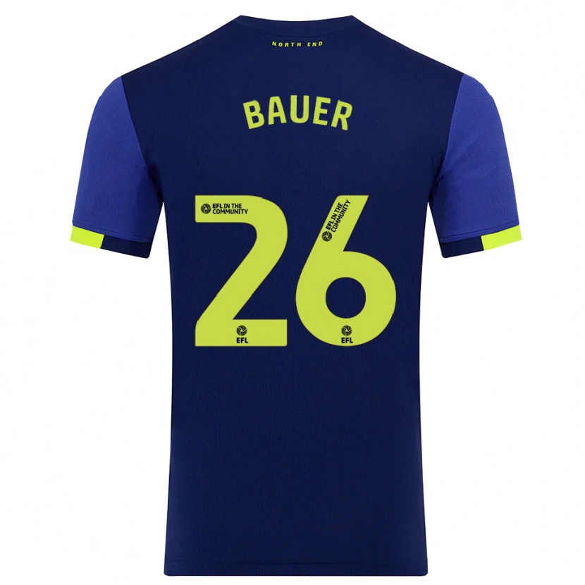 Danxen Kinder Patrick Bauer #26 Marine Gelb Auswärtstrikot Trikot 2025/26 T-Shirt Schweiz