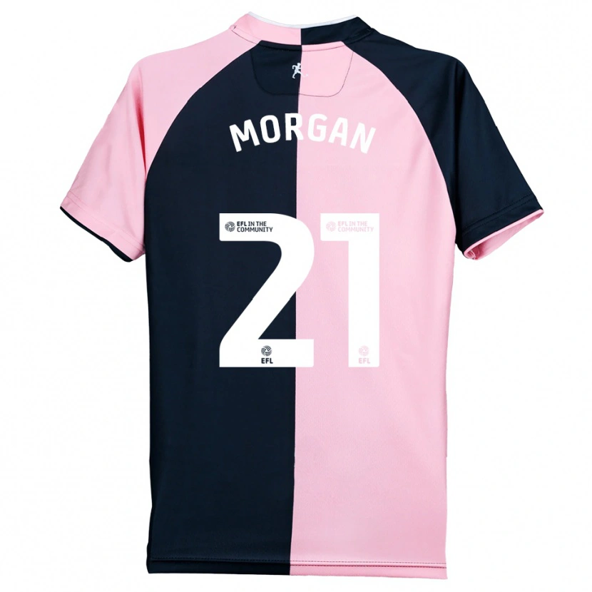 Danxen Kinder Kieran Morgan #21 Pink Schwarz Auswärtstrikot Trikot 2025/26 T-Shirt Schweiz