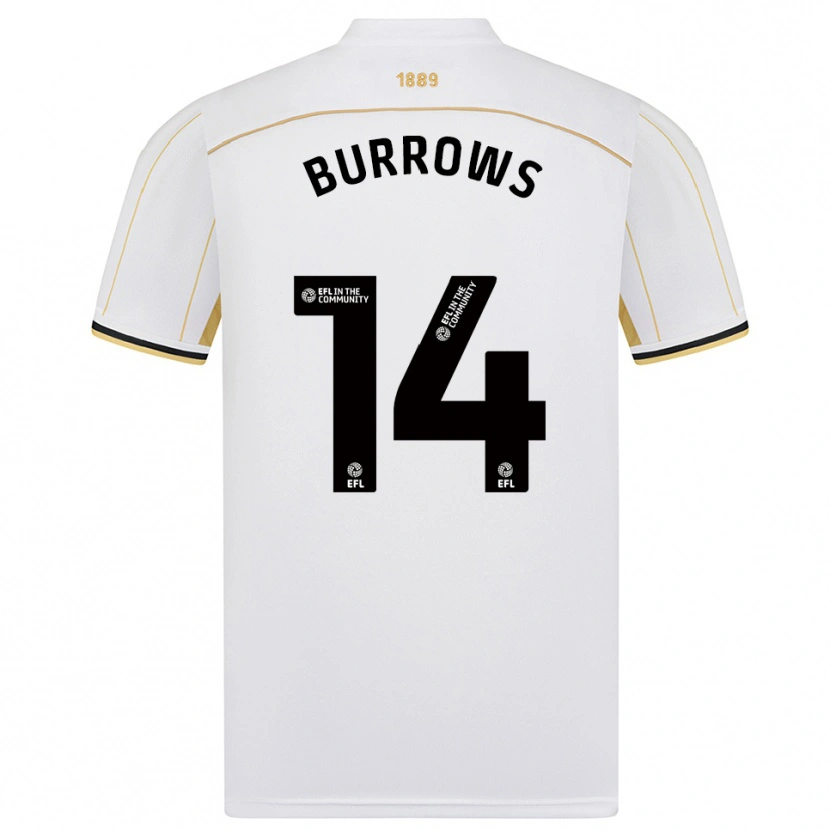 Danxen Kinder Harrison Burrows #14 Weiß Gold Auswärtstrikot Trikot 2025/26 T-Shirt Schweiz