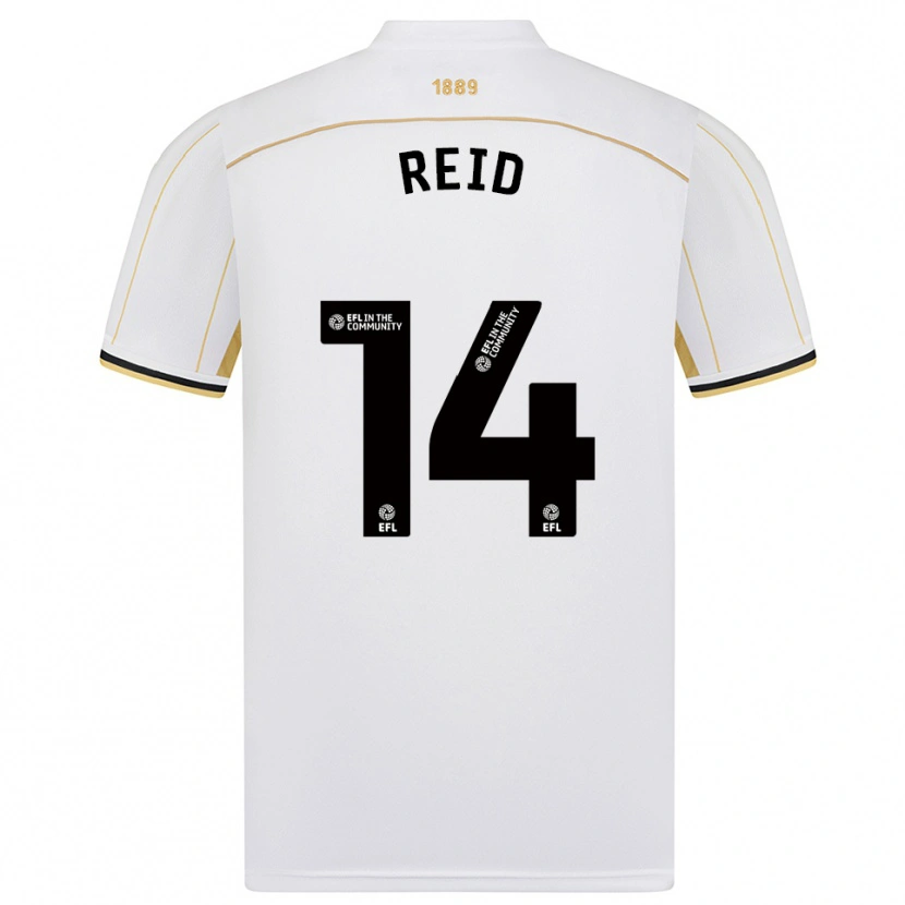 Danxen Kinder Aaron Reid #14 Weiß Gold Auswärtstrikot Trikot 2025/26 T-Shirt Schweiz