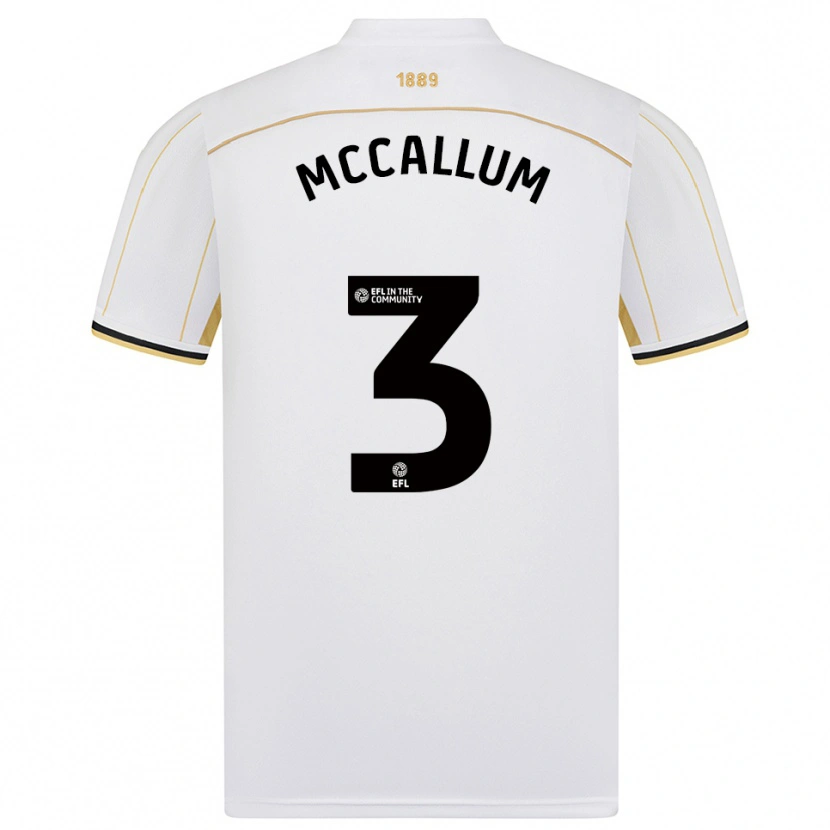 Danxen Kinder Sam Mccallum #3 Weiß Gold Auswärtstrikot Trikot 2025/26 T-Shirt Schweiz