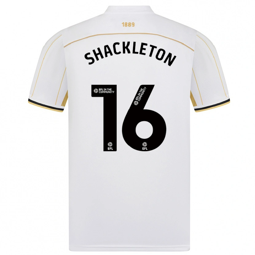 Danxen Kinder Jamie Shackleton #16 Weiß Gold Auswärtstrikot Trikot 2025/26 T-Shirt Schweiz