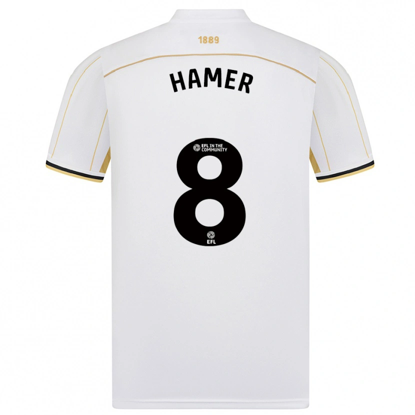 Danxen Kinder Gustavo Hamer #8 Weiß Gold Auswärtstrikot Trikot 2025/26 T-Shirt Schweiz