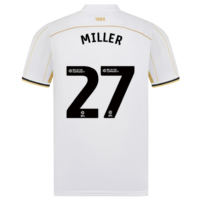 Danxen Kinder Lara Miller #27 Weiß Gold Auswärtstrikot Trikot 2025/26 T-Shirt Schweiz