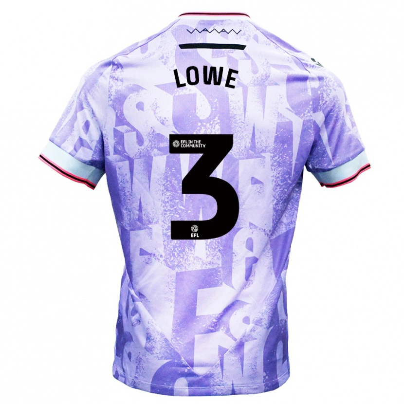 Danxen Kinder Max Lowe #3 Lila Weiß Auswärtstrikot Trikot 2025/26 T-Shirt Schweiz