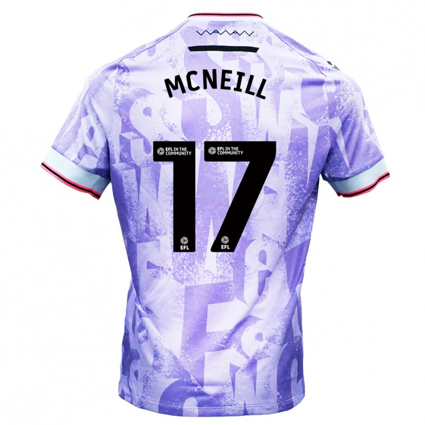 Danxen Kinder Charlie Mcneill #17 Lila Weiß Auswärtstrikot Trikot 2025/26 T-Shirt Schweiz