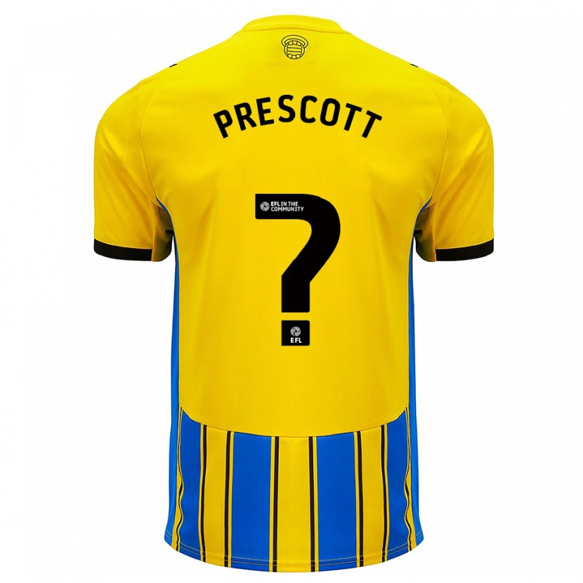 Danxen Kinder Alfie Prescott #0 Blau Gelb Auswärtstrikot Trikot 2025/26 T-Shirt Schweiz
