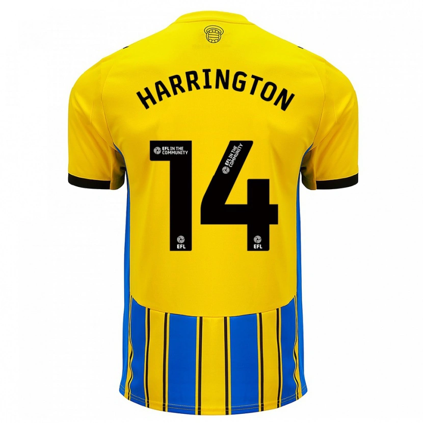 Danxen Kinder Harry Harrington #14 Blau Gelb Auswärtstrikot Trikot 2025/26 T-Shirt Schweiz