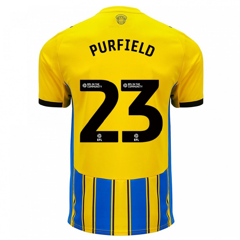 Danxen Kinder Jemma Elizabeth Purfield #23 Blau Gelb Auswärtstrikot Trikot 2025/26 T-Shirt Schweiz