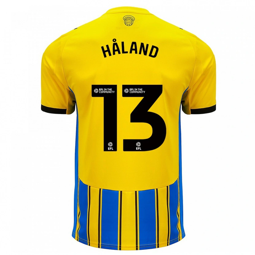 Danxen Kinder Benedicte Håland #13 Blau Gelb Auswärtstrikot Trikot 2025/26 T-Shirt Schweiz