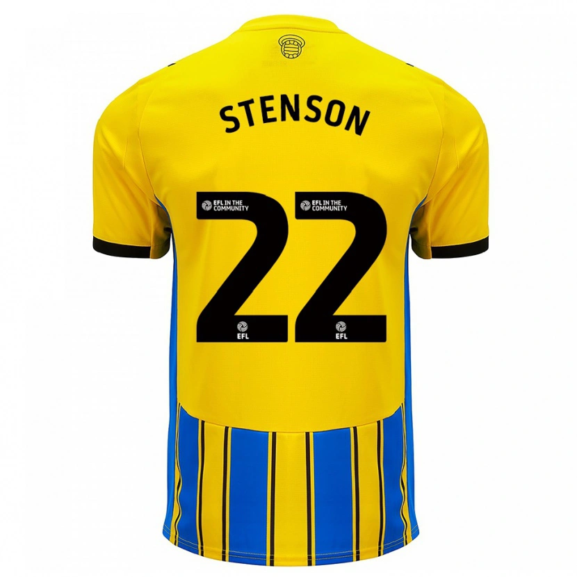 Danxen Kinder Fran Stenson #22 Blau Gelb Auswärtstrikot Trikot 2025/26 T-Shirt Schweiz
