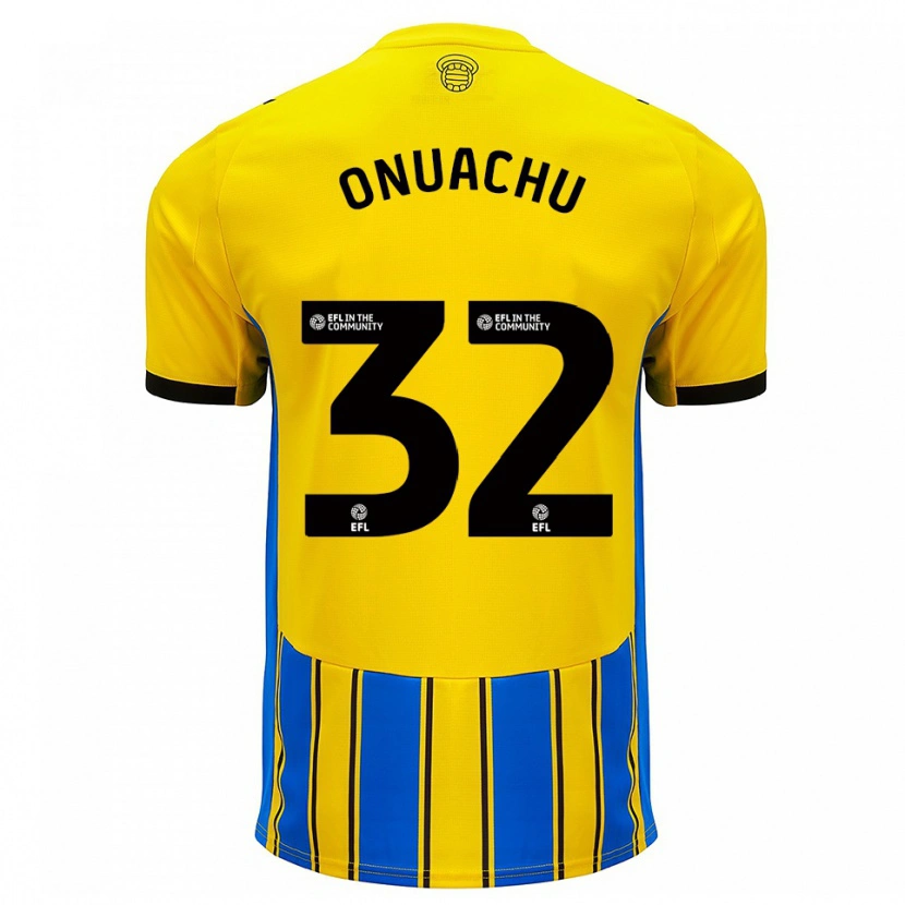 Danxen Kinder Paul Onuachu #32 Blau Gelb Auswärtstrikot Trikot 2025/26 T-Shirt Schweiz