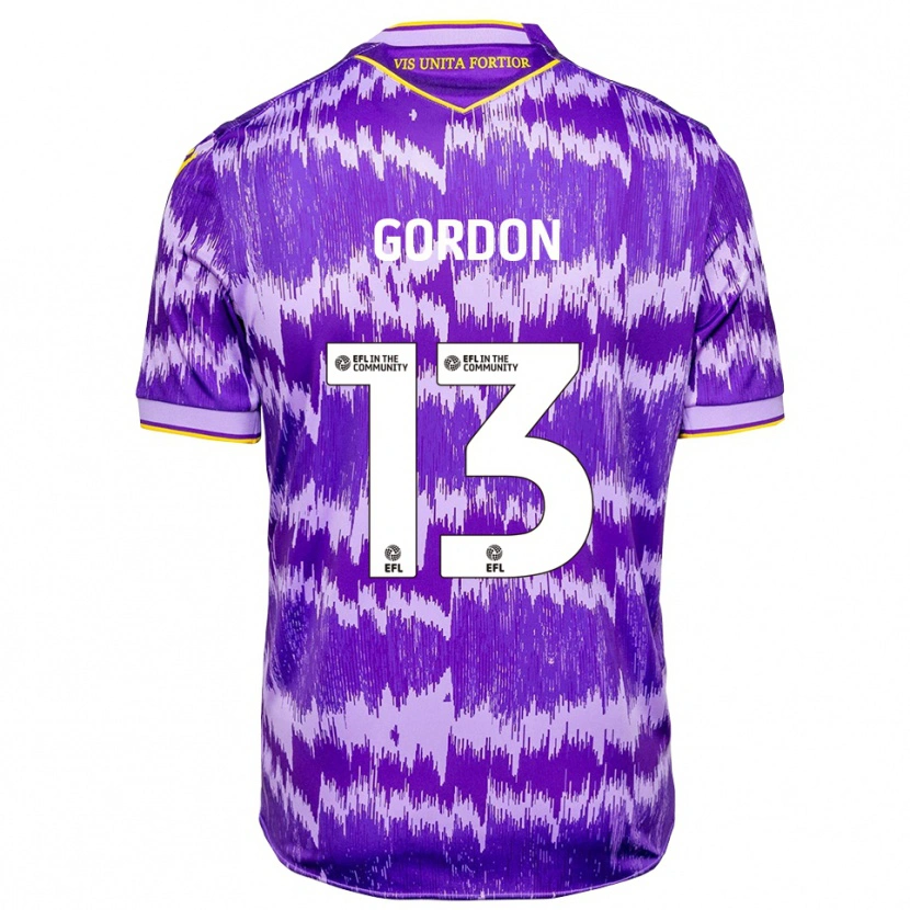 Danxen Kinder Jonathon Gordon #13 Lila Gelb Auswärtstrikot Trikot 2025/26 T-Shirt Schweiz