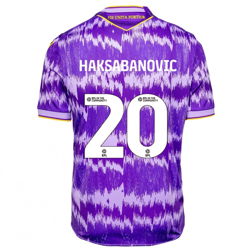 Danxen Kinder Sead Hakšabanović #20 Lila Gelb Auswärtstrikot Trikot 2025/26 T-Shirt Schweiz