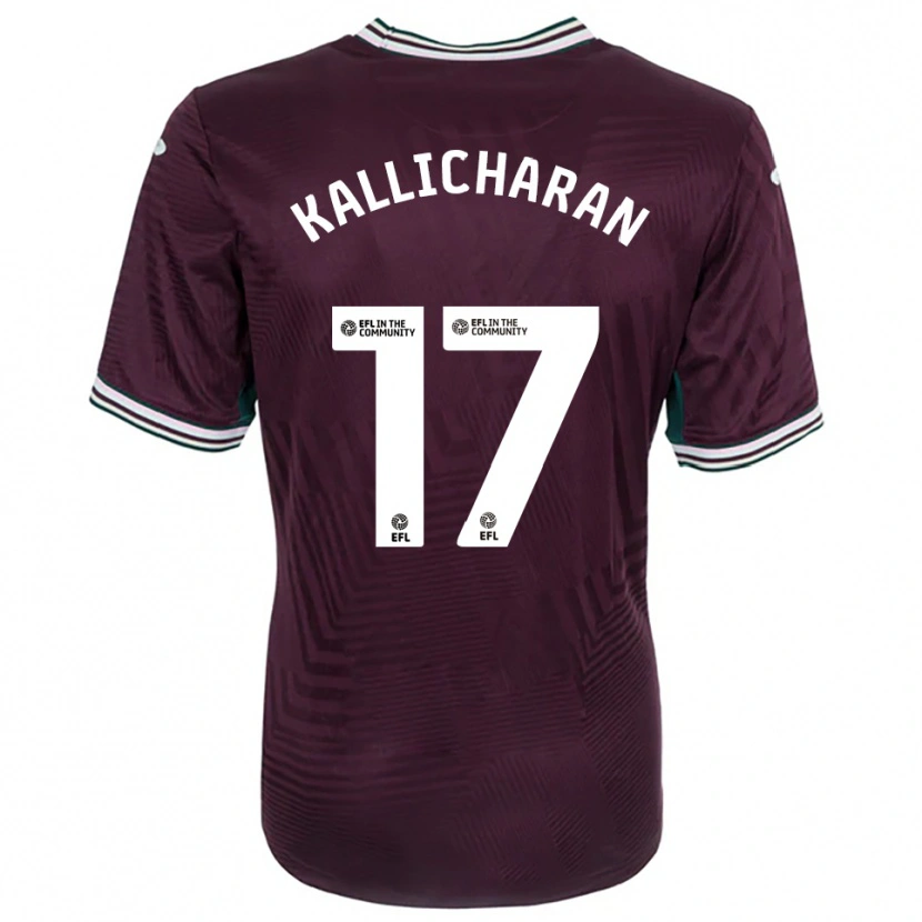 Danxen Kinder Josiah Kallicharan #17 Rostrot Weiß Auswärtstrikot Trikot 2025/26 T-Shirt Schweiz