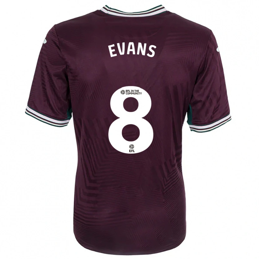 Danxen Kinder Bobo Evans #8 Rostrot Weiß Auswärtstrikot Trikot 2025/26 T-Shirt Schweiz