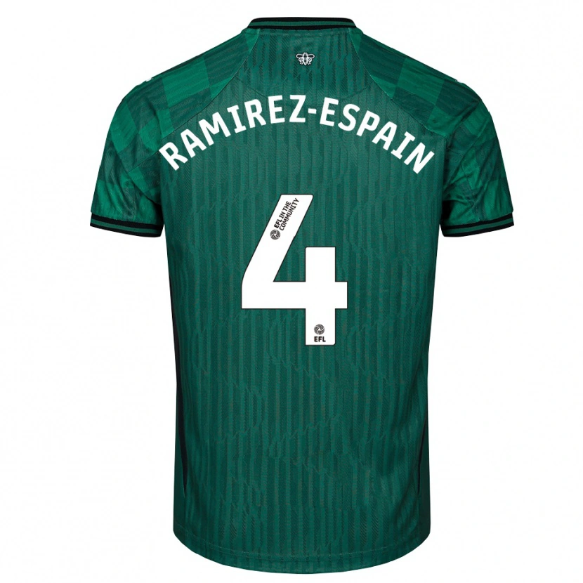 Danxen Kinder Leo Ramirez-Espain #4 Grün Schwarz Auswärtstrikot Trikot 2025/26 T-Shirt Schweiz