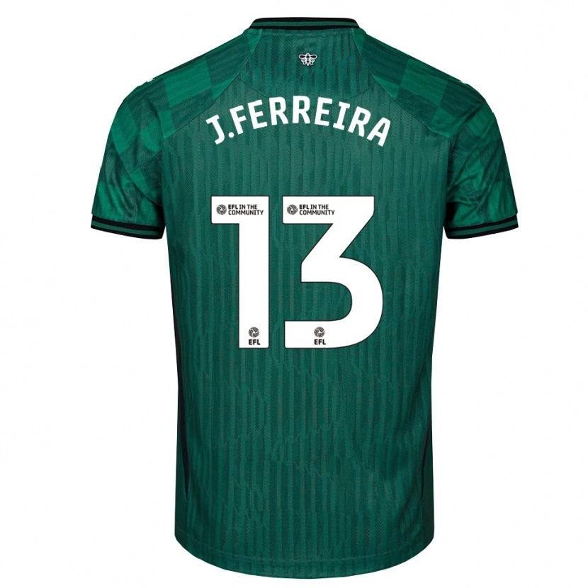 Danxen Kinder João Ferreira #13 Grün Schwarz Auswärtstrikot Trikot 2025/26 T-Shirt Schweiz