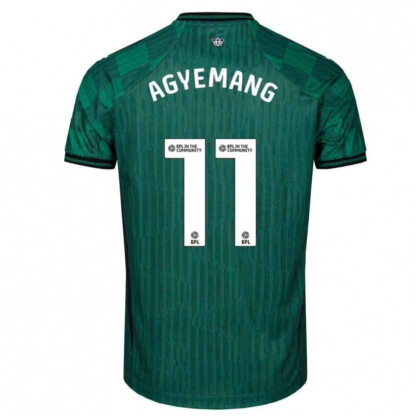 Danxen Kinder Michelle Agyemang #11 Grün Schwarz Auswärtstrikot Trikot 2025/26 T-Shirt Schweiz