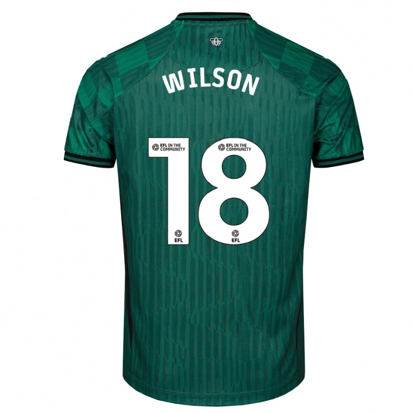 Danxen Kinder Poppy Wilson #18 Grün Schwarz Auswärtstrikot Trikot 2025/26 T-Shirt Schweiz
