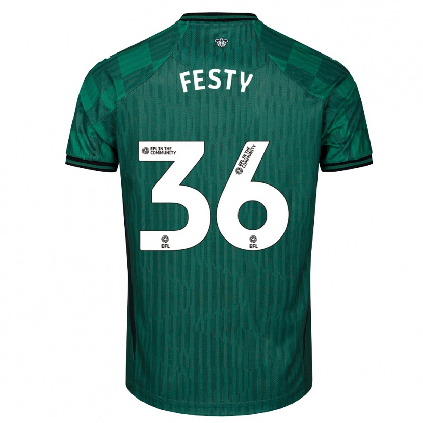 Danxen Kinder Festy Ebosele #36 Grün Schwarz Auswärtstrikot Trikot 2025/26 T-Shirt Schweiz