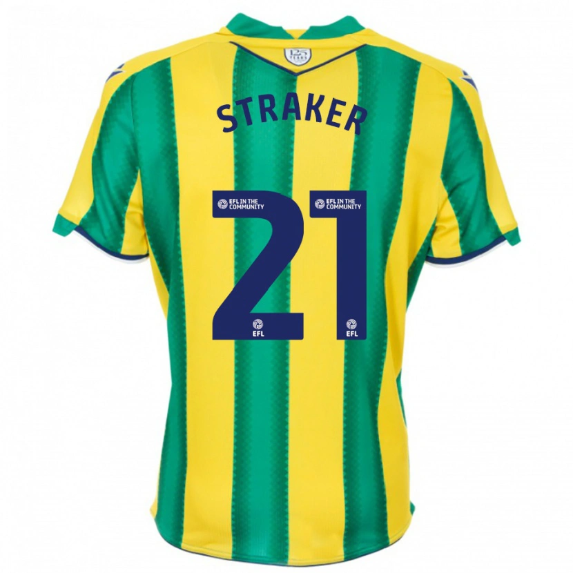 Danxen Kinder Jannelle Straker #21 Gelb Grün Auswärtstrikot Trikot 2025/26 T-Shirt Schweiz