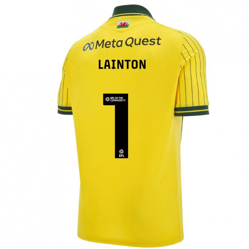 Danxen Kinder Rob Lainton #1 Gelb Grün Auswärtstrikot Trikot 2025/26 T-Shirt Schweiz