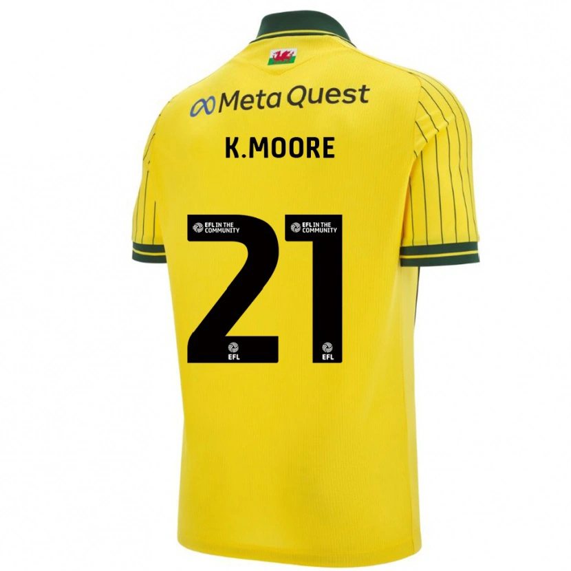 Danxen Kinder Kieffer Moore #21 Gelb Grün Auswärtstrikot Trikot 2025/26 T-Shirt Schweiz