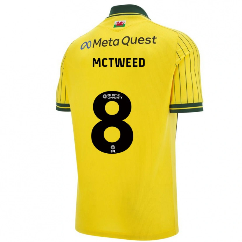 Danxen Kinder Oliver Mctweed #8 Gelb Grün Auswärtstrikot Trikot 2025/26 T-Shirt Schweiz