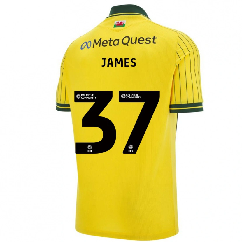 Danxen Kinder Matty James #37 Gelb Grün Auswärtstrikot Trikot 2025/26 T-Shirt Schweiz