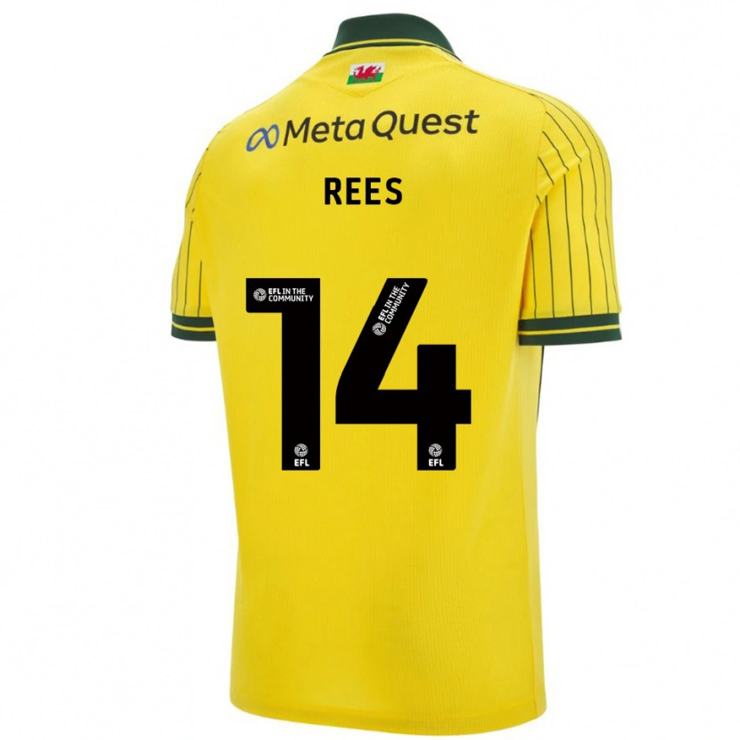 Danxen Kinder Joe Rees #14 Gelb Grün Auswärtstrikot Trikot 2025/26 T-Shirt Schweiz