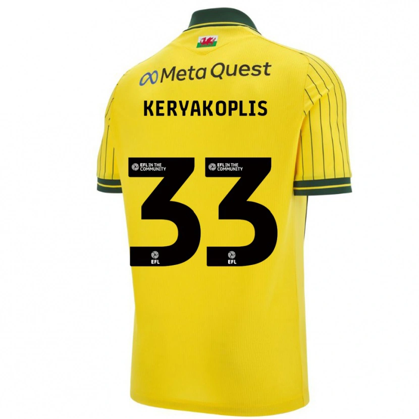 Danxen Kinder Hannah Keryakoplis #33 Gelb Grün Auswärtstrikot Trikot 2025/26 T-Shirt Schweiz