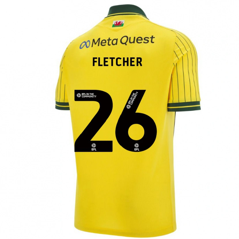 Danxen Kinder Steven Fletcher #26 Gelb Grün Auswärtstrikot Trikot 2025/26 T-Shirt Schweiz