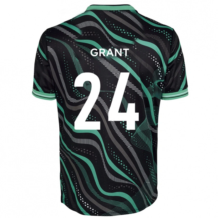 Danxen Kinder Josh Grant #24 Schwarz Grün Auswärtstrikot Trikot 2025/26 T-Shirt Schweiz
