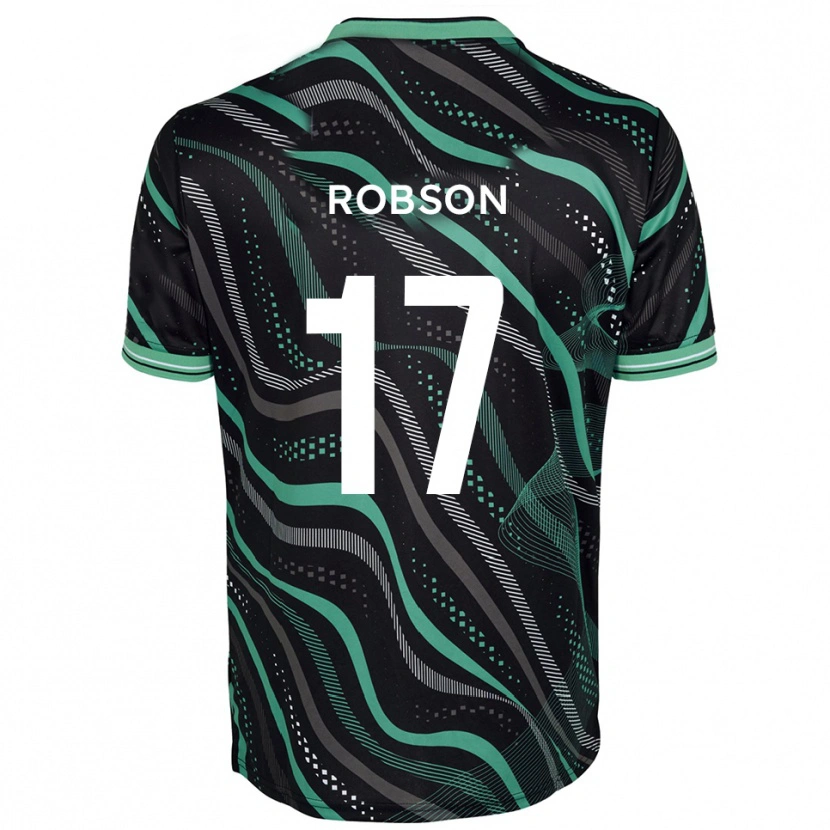 Danxen Kinder Ethan Robson #17 Schwarz Grün Auswärtstrikot Trikot 2025/26 T-Shirt Schweiz