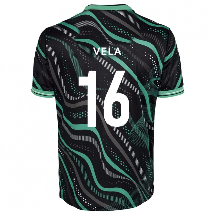 Danxen Kinder Josh Vela #16 Schwarz Grün Auswärtstrikot Trikot 2025/26 T-Shirt Schweiz