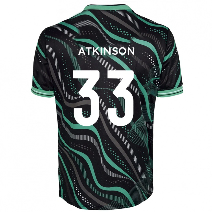 Danxen Kinder Hayden Atkinson #33 Schwarz Grün Auswärtstrikot Trikot 2025/26 T-Shirt Schweiz