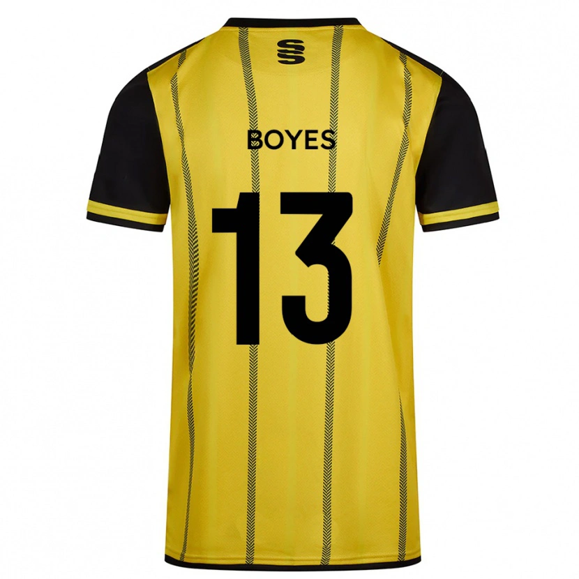 Danxen Kinder Patrick Boyes #13 Gelb Schwarz Auswärtstrikot Trikot 2025/26 T-Shirt Schweiz