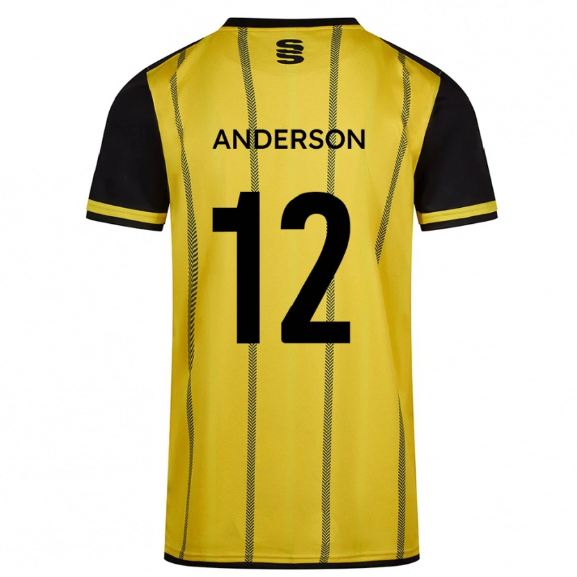 Danxen Kinder Zea Anderson #12 Gelb Schwarz Auswärtstrikot Trikot 2025/26 T-Shirt Schweiz